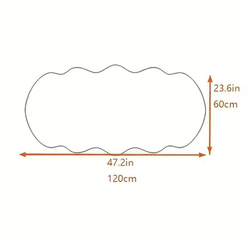Tapis moelleux beige — pour chambre et bureau - Nesty, schéma des dimensions, 120 x 60 cm