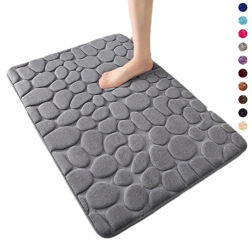 Tapis de bain pelucheux effet galets — confort moelleux - Nesty (vue 1)