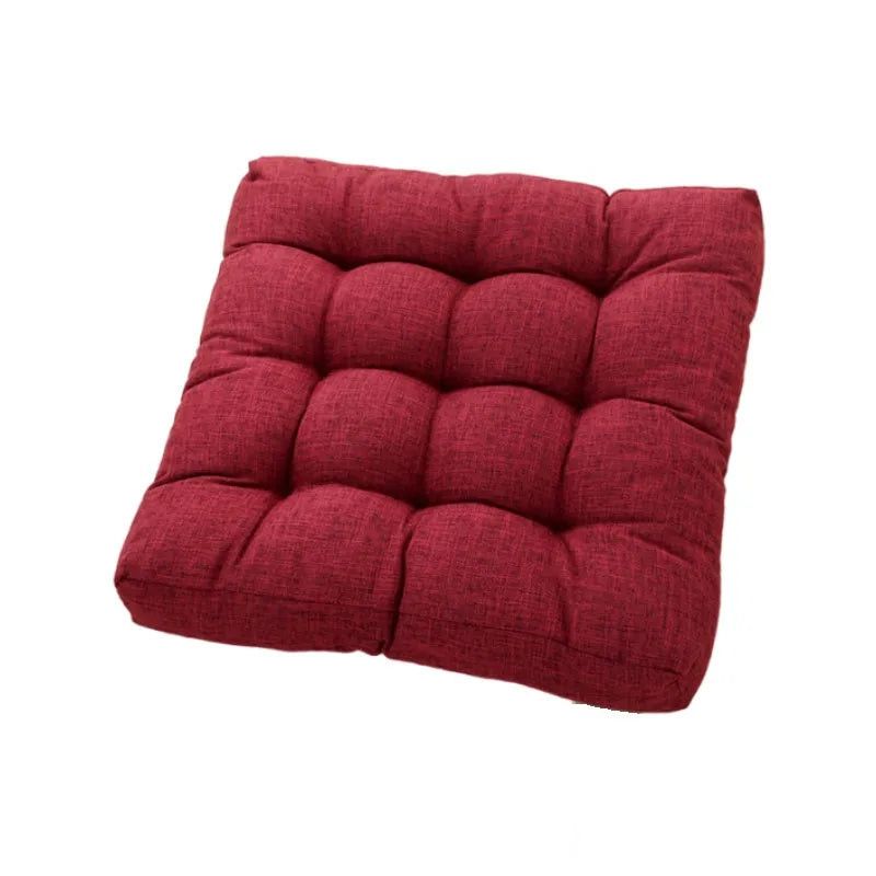 Grand coussin de sol carré tufté en lin Nesty - Esprit futon, épais (vue 12)