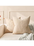 Housse de coussin en lin imitation Nesty - Beige, motif géométrique bohème (vue 8)