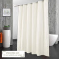 Rideau de douche ivoire en tissu imperméable, format extra long - Nesty (vue 1)