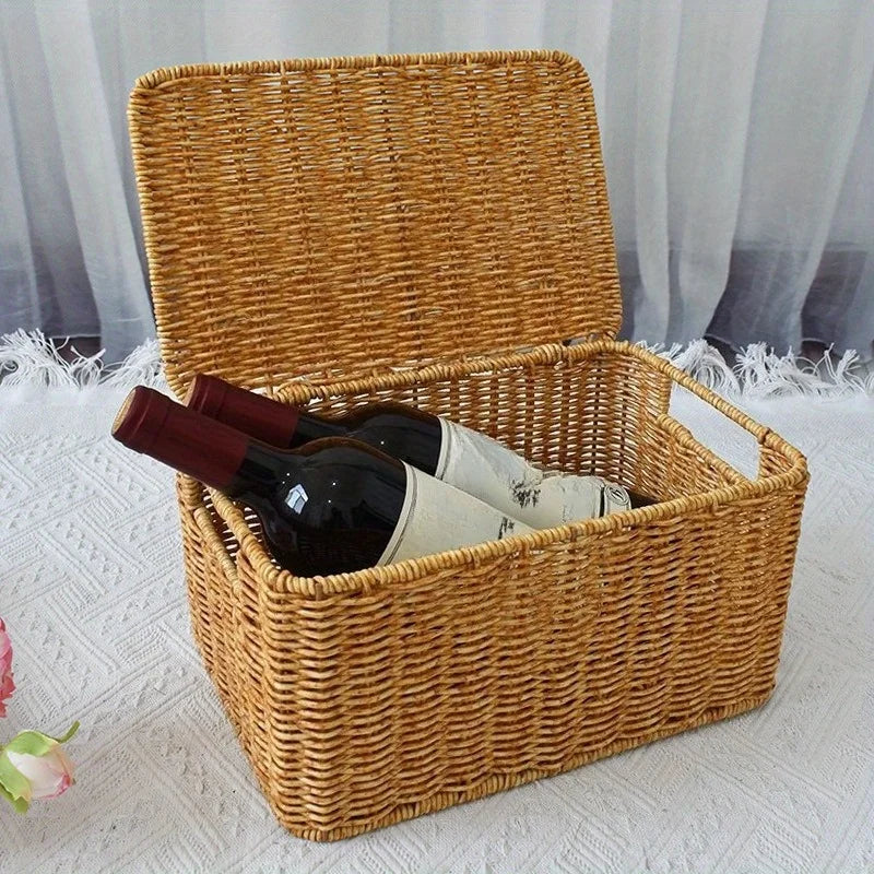 Panier de rangement tressé avec couvercle - Nesty (vue 4)