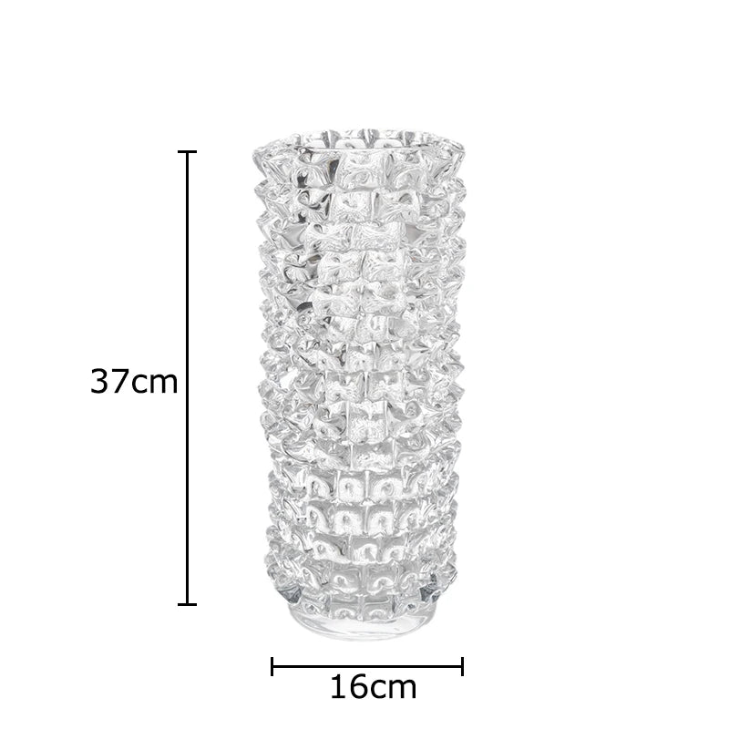 Vase en verre froissé transparent (vue 9) - Nesty