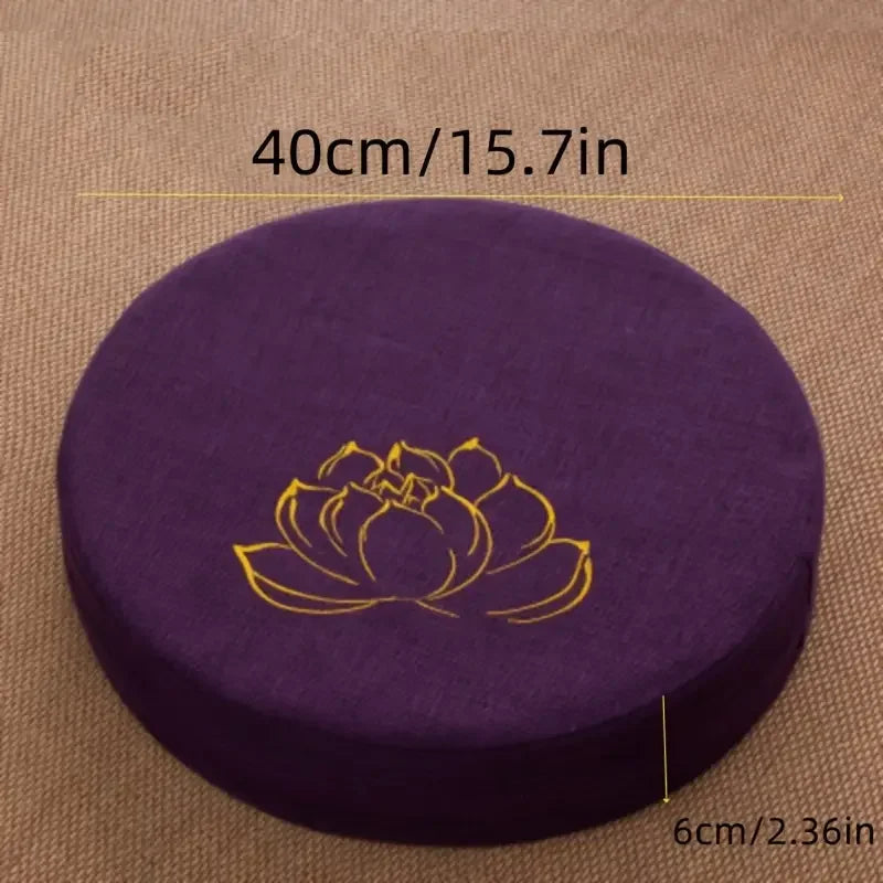Coussin de méditation en lin Nesty - Texture lotus, modèle compact (vue 6)