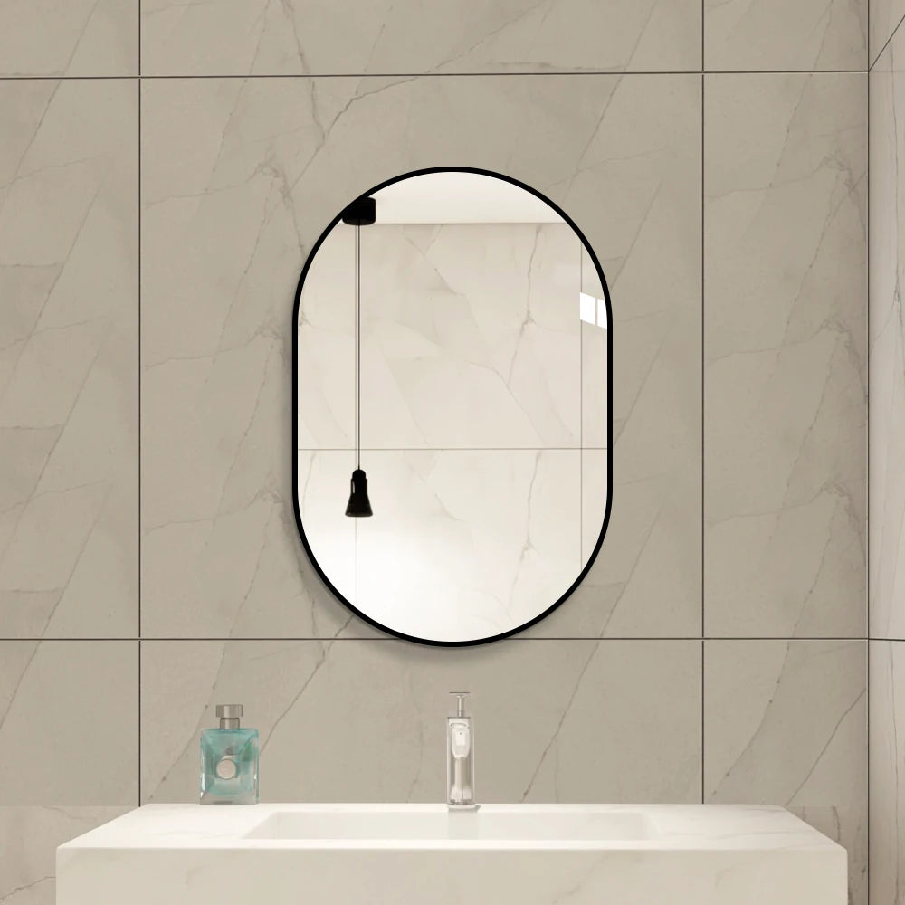 Miroir cintré en aluminium noir — format vertical ou horizontal - Nesty (vue 2)