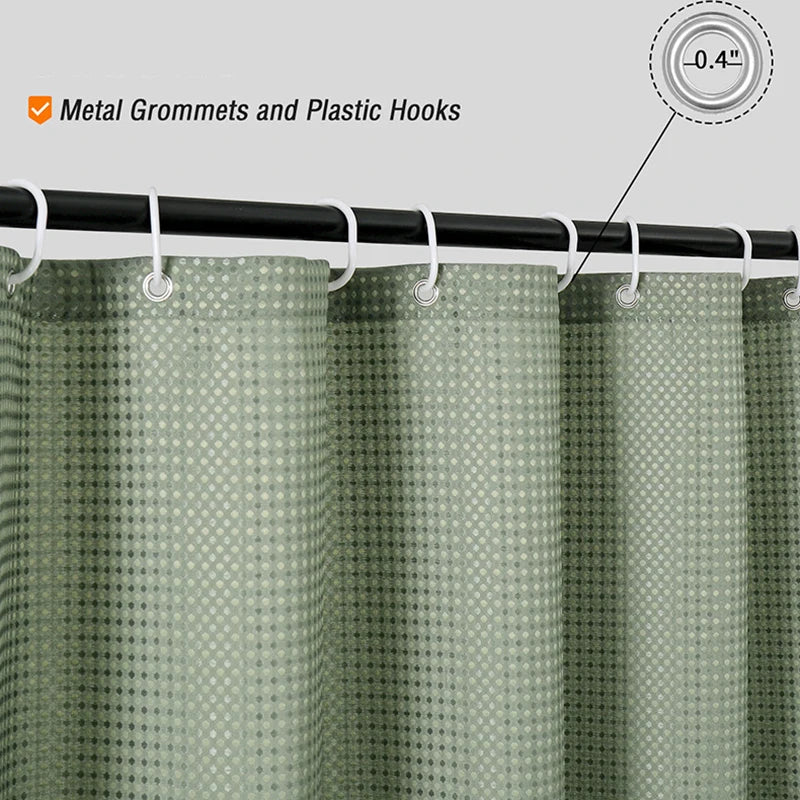 Rideau de douche gaufré opaque — cloison de douche avec crochets - Nesty (vue 3)