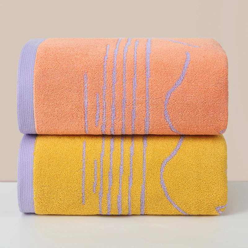 Serviette de bain en coton à motif ligné — grand format, pour toute la famille - Nesty (vue 9)