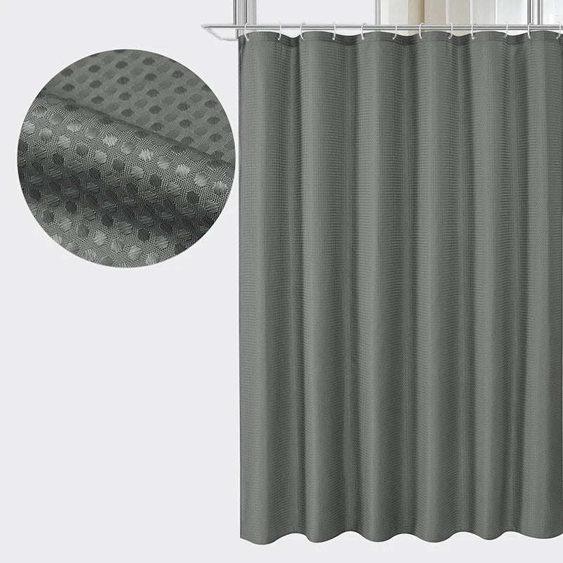 Rideau de douche gaufré opaque — cloison de douche avec crochets - Nesty (vue 8)