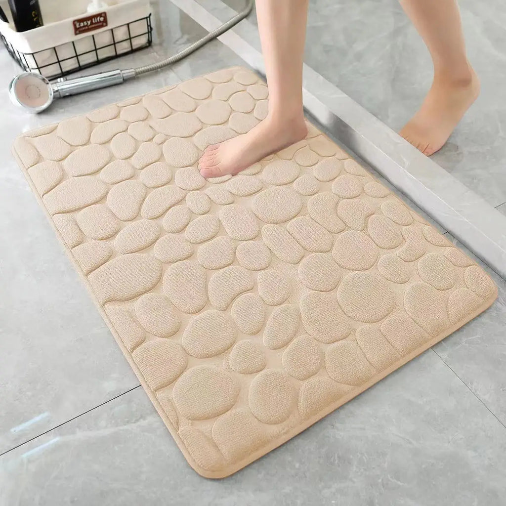 Tapis de bain antidérapant relief 3D — motif galets absorbant - Nesty (vue 9)