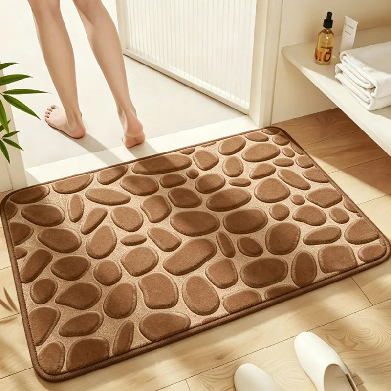 Tapis de bain en microfibre — texture galets, doux et absorbant - Nesty (vue 7)