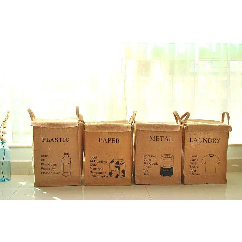 Sac de rangement pliable en jute avec anses - Nesty (vue 3)