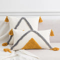 Housse de coussin bouclette — broderie géométrique bohème (vue 7) - Nesty