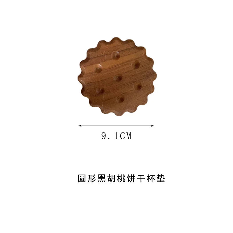 Dessous de verre en bois forme biscuit, déco gourmande (vue 9) - Nesty