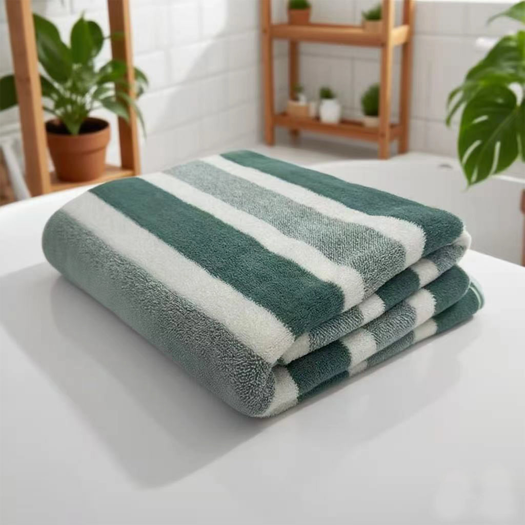 Serviette de bain rayée en polyester — épaisse et absorbante - Nesty (vue 7)