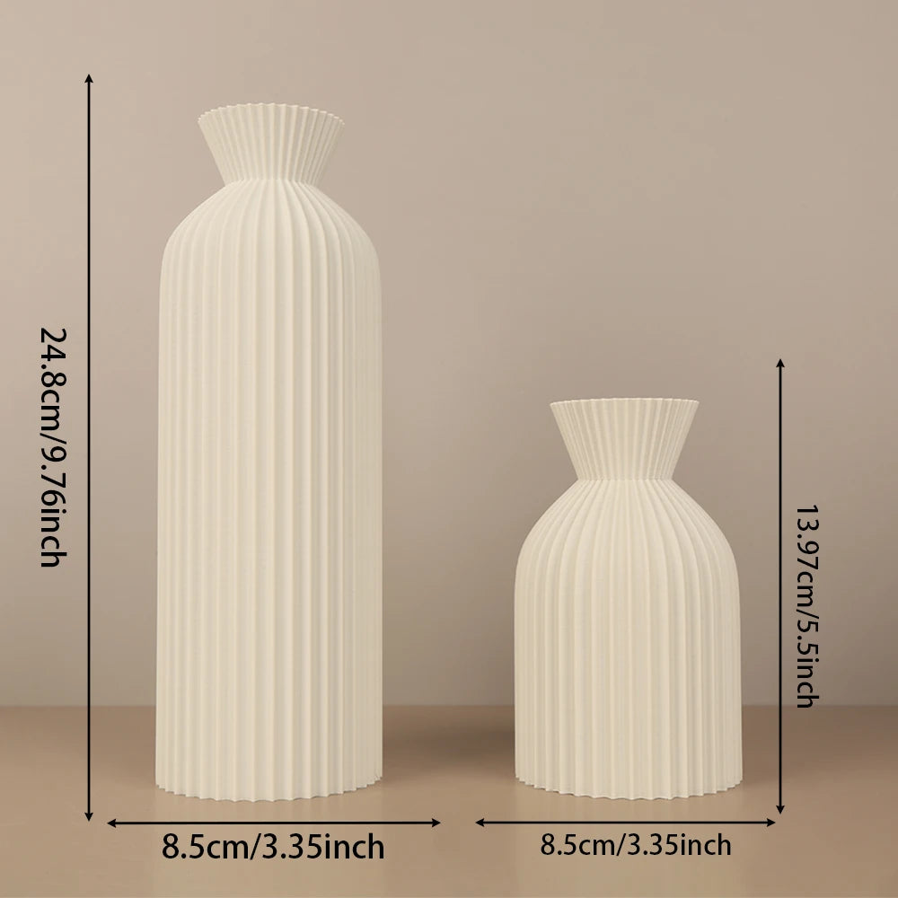 Vase strié minimaliste, style nordique et wabi-sabi - Nesty (vue 10)