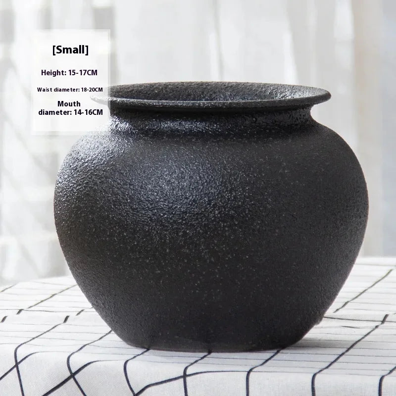 Vase en céramique noire mate, style zen épuré - Nesty (vue 7)