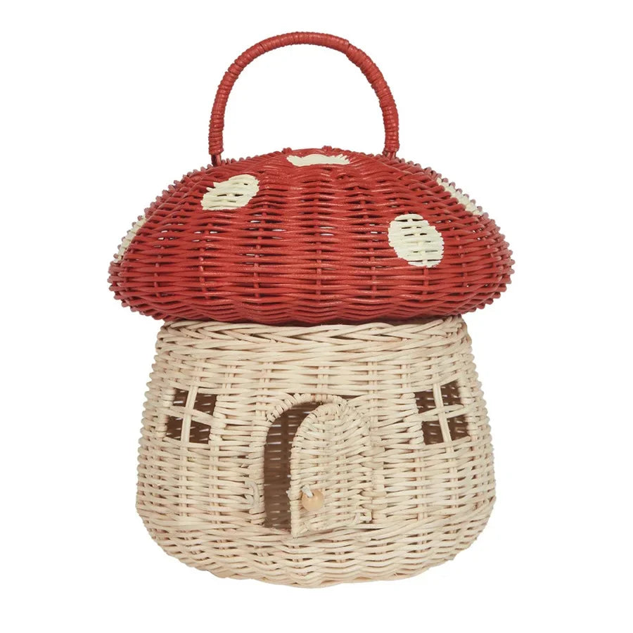 Panier tressé en bambou avec anse, rangement chambre enfant (vue 8) - Nesty