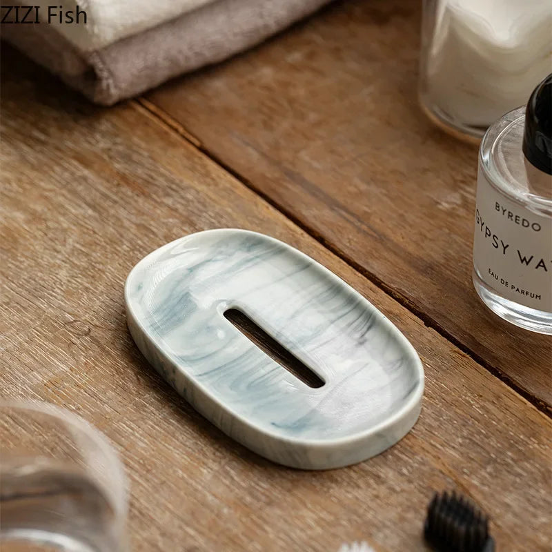 Porte-savon en céramique au style nordique, avec système d'égouttage - Nesty (vue 3)
