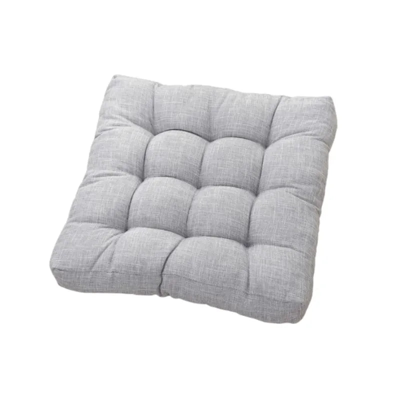 Grand coussin de sol carré en coton et lin Nesty - Esprit tatami épais (vue 7)