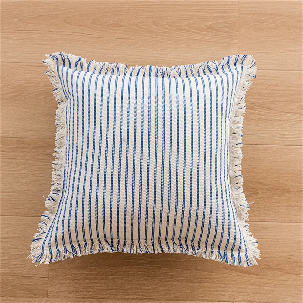 Housse de coussin en lin à rayures Nesty - Plusieurs formats disponibles (vue 11)