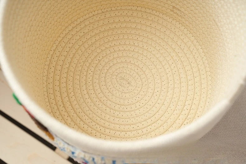 Panier de rangement pliable en corde de coton, grande capacité (vue 5) - Nesty