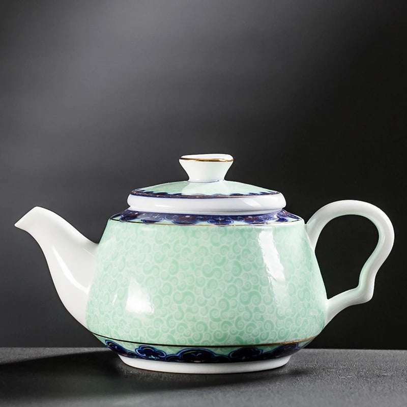 Théière artisanale en porcelaine bleu et blanc, 200 ml - Nesty (vue 8)