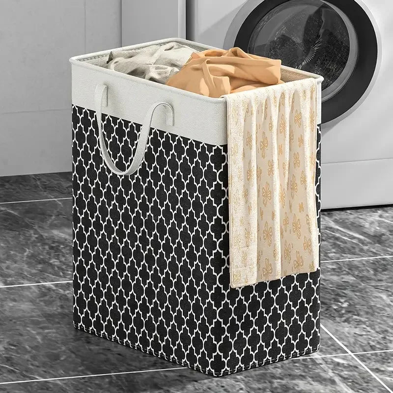 Panier à linge pliable en tissu impermeable, grande capacité 75L - Nesty (vue 3)