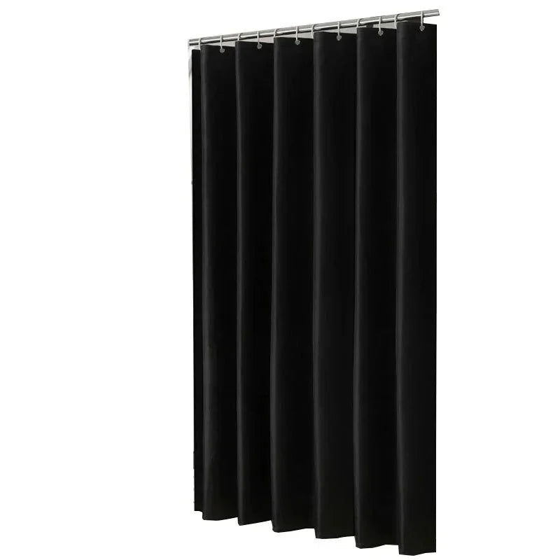 Rideau de douche noir grand format en tissu imperméable - Nesty (vue 6)