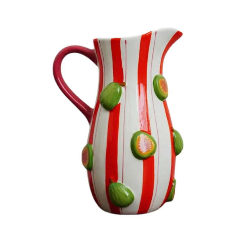 Vase en céramique à relief de figues et citrons - Nesty (vue 4)