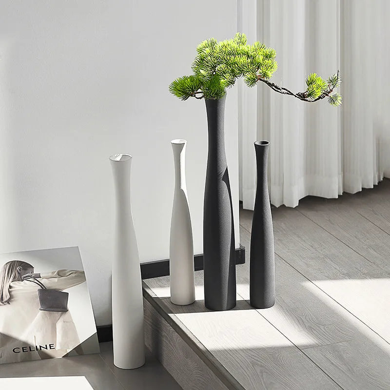 Vase en céramique blanc et noir, 40 cm - Nesty (vue 3)