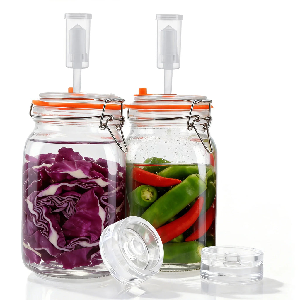 Bocaux de fermentation en verre 1,5L, lot de 2 avec passoire - Nesty (vue 7)