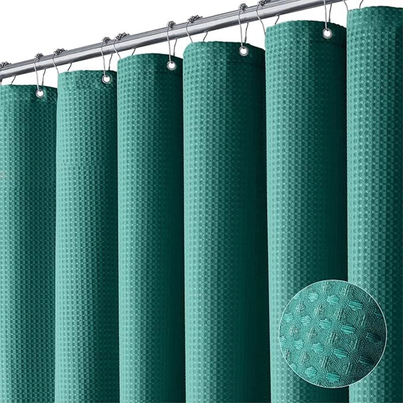 Rideau de douche gaufré opaque — cloison de douche avec crochets - Nesty (vue 6)