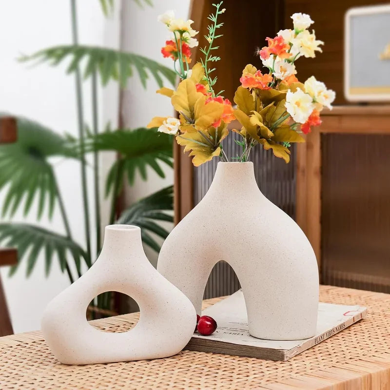 Duo de vases céramique blancs, forme montagne - Nesty (vue 4)