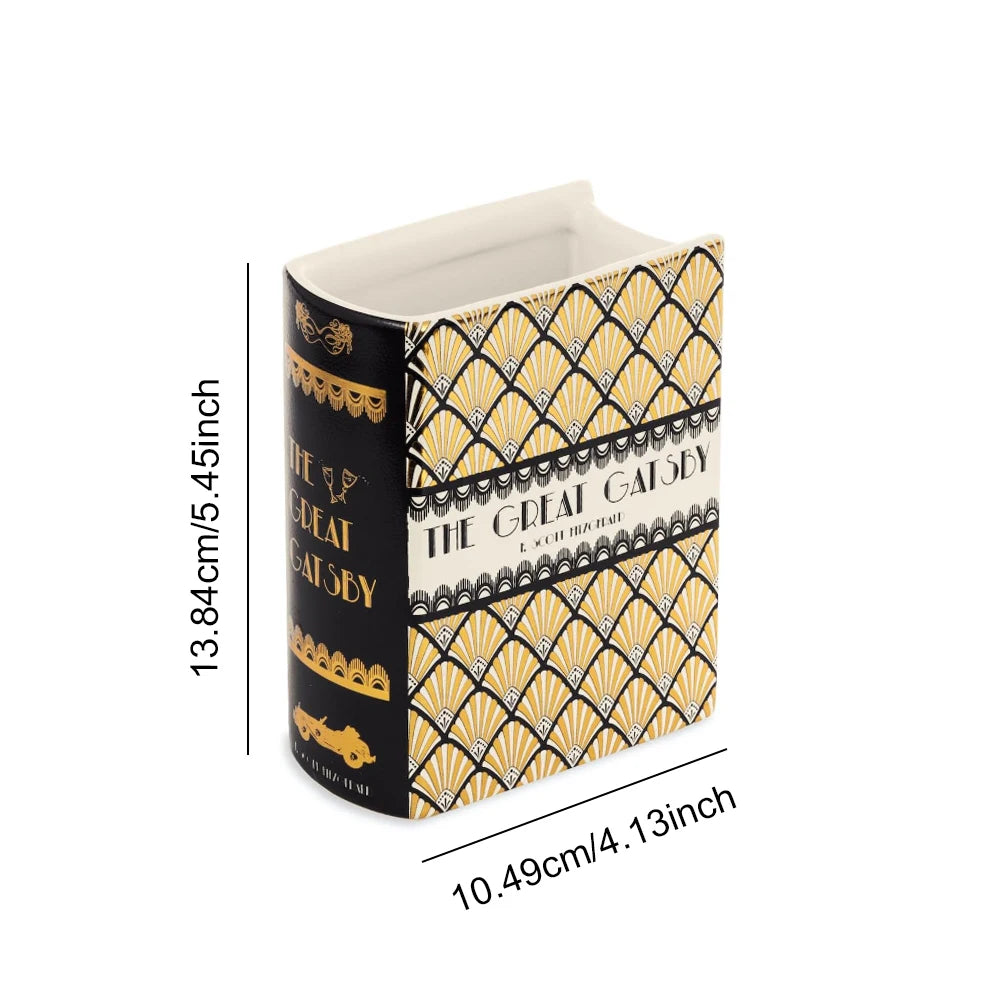 Vase en céramique en forme de livre — décoration pour bibliothèque (vue 9) - Nesty