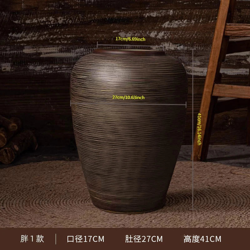 Grand vase en céramique sur pied, style asiatique - Nesty (vue 8)