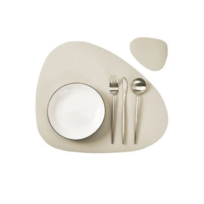 Set de table et dessous de verre en cuir synthétique, réversible - Nesty (vue 12)