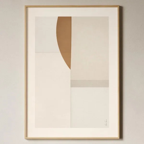 Toile imprimée géométrique texturée — art mural minimaliste beige - Nesty (vue 21)