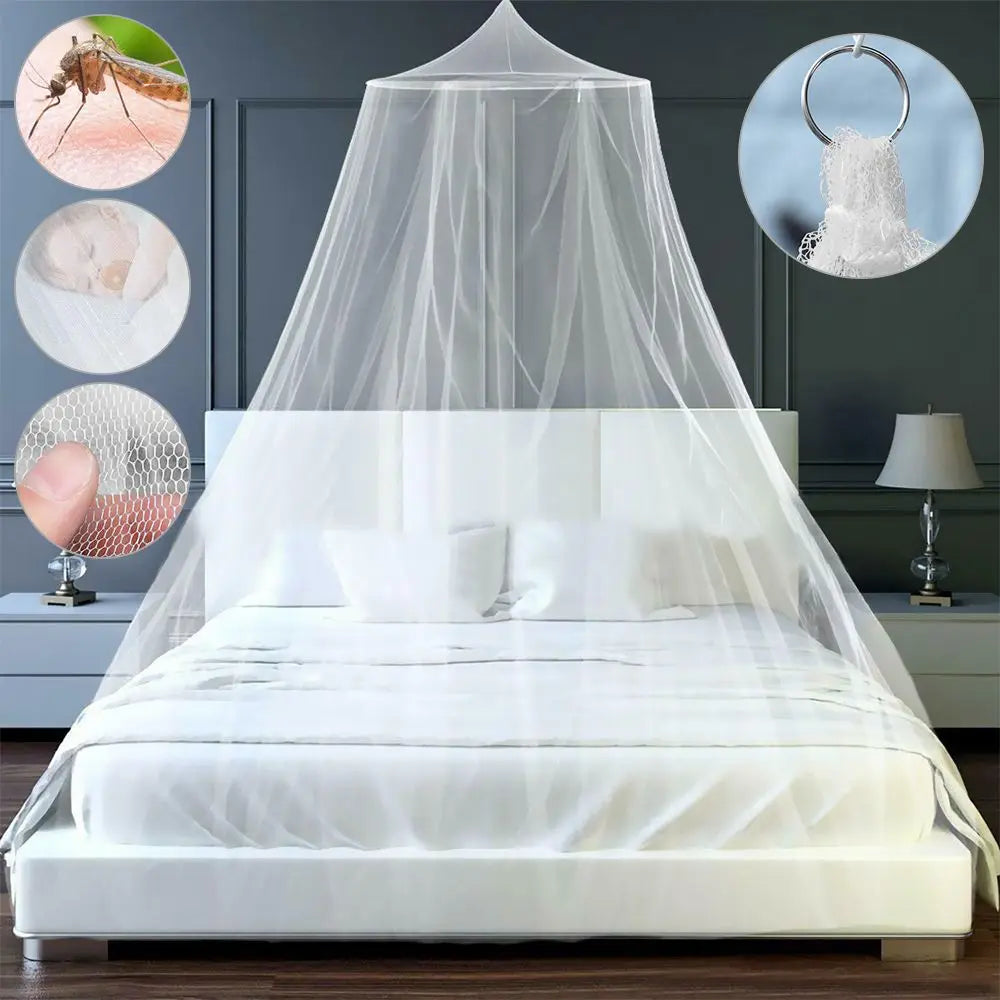 Ciel de lit voilage Nesty - Installé au-dessus d'un lit, fiche anti-moustique