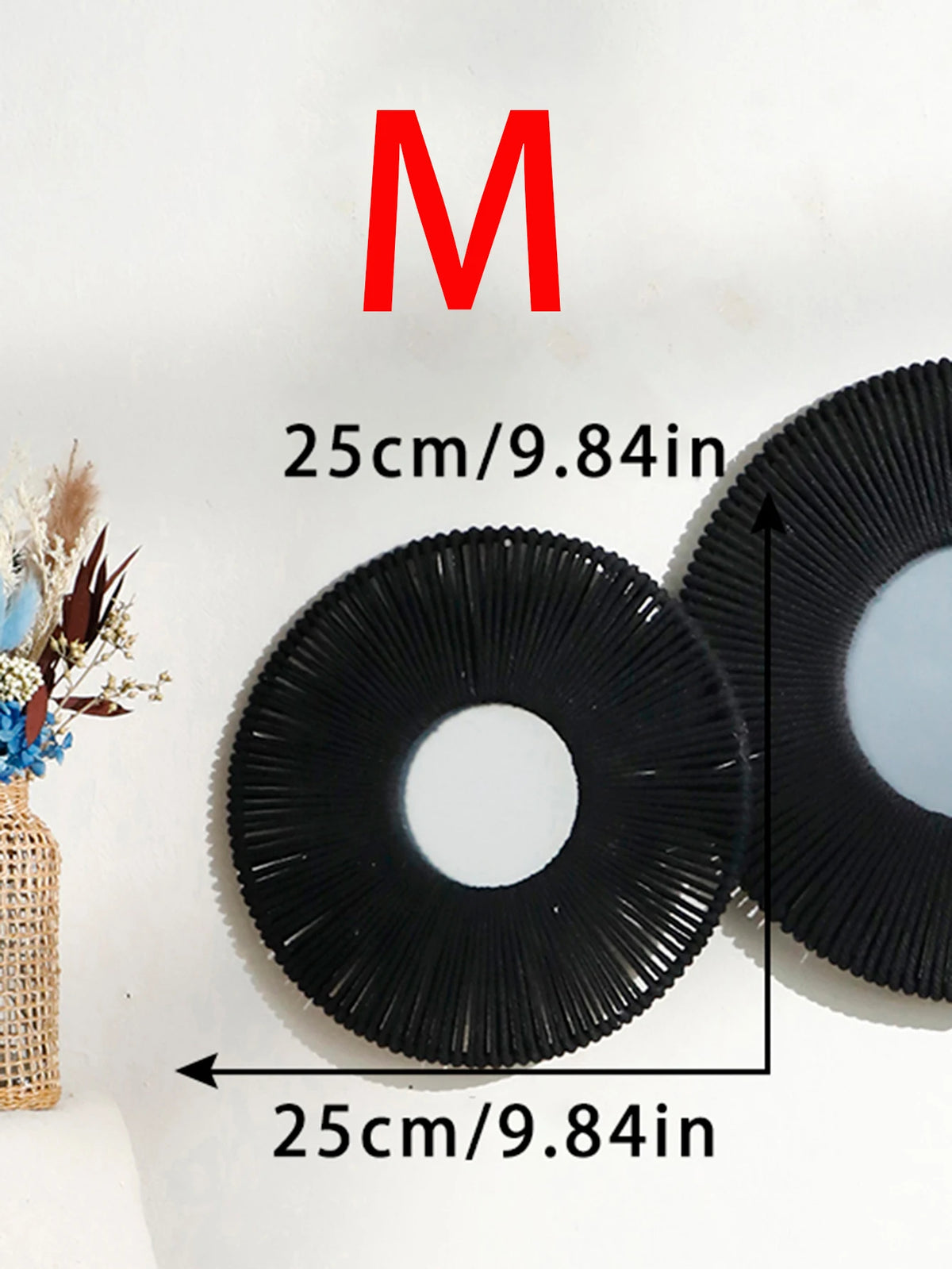 Miroir mural rond en corde de chanvre tressée, style bohème (vue 9) - Nesty