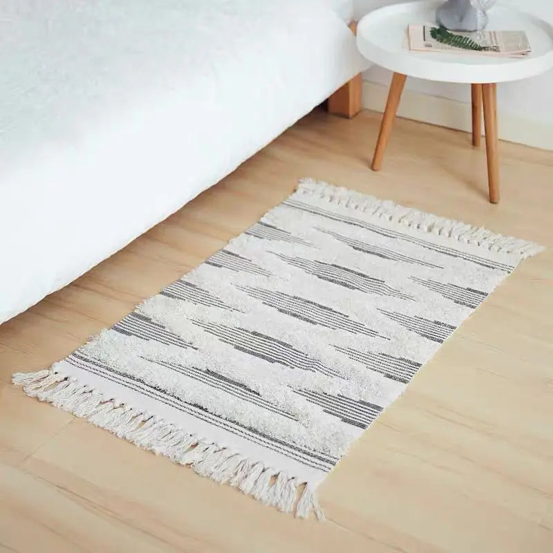 Tapis tissé main à franges — esprit bohème - Nesty (vue 25)