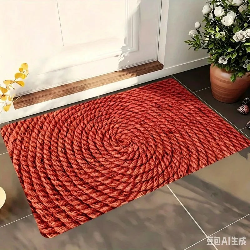 Paillasson d'entrée motif corde spirale, esprit maritime - Nesty (vue 6)