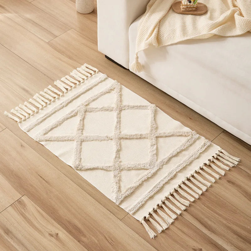 Tapis noué main à franges — motif ethnique (vue 10) - Nesty