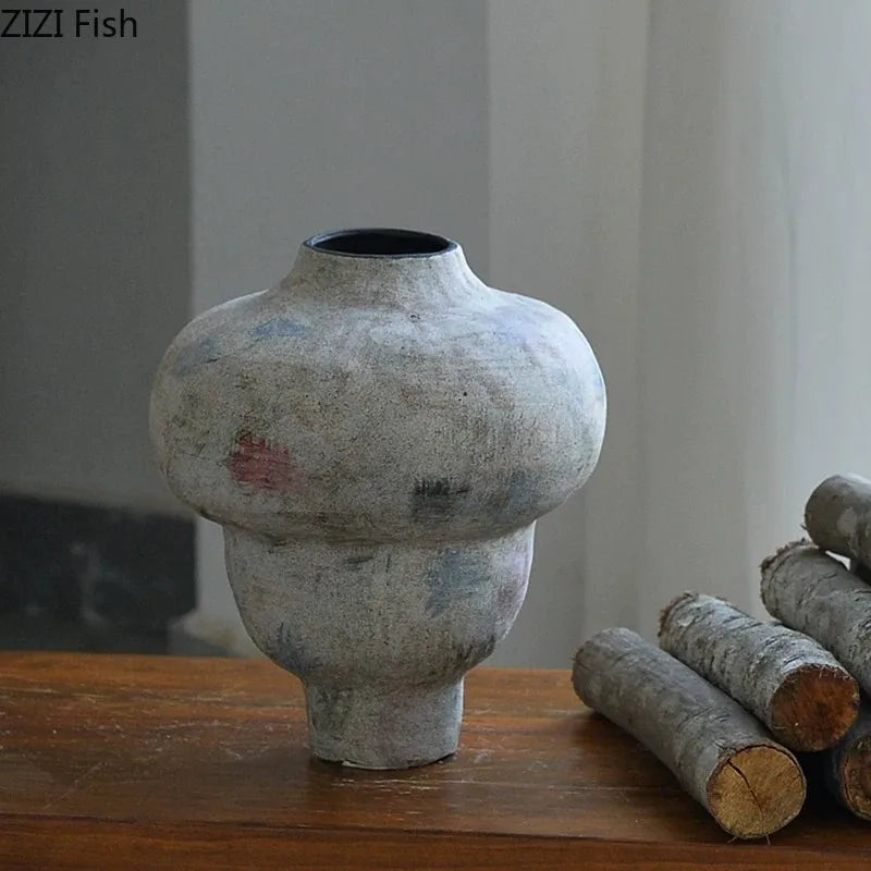 Vase en grès peint à la main, culture hydroponique - Nesty (vue 3)
