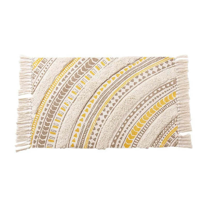 Tapis tissé main à franges — esprit bohème (vue 10) - Nesty
