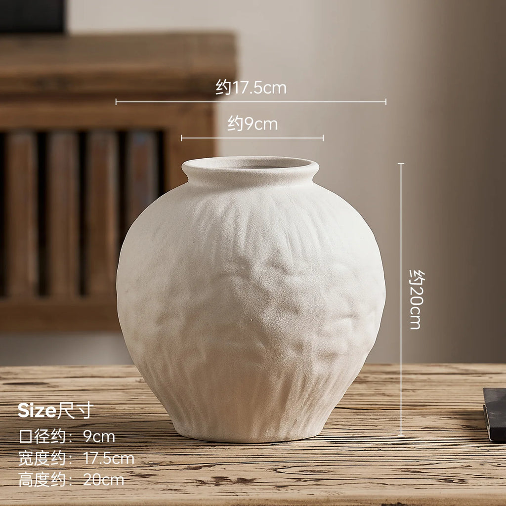 Vase en céramique noir et blanc, esprit wabi-sabi pour fleurs séchées (vue 8) - Nesty