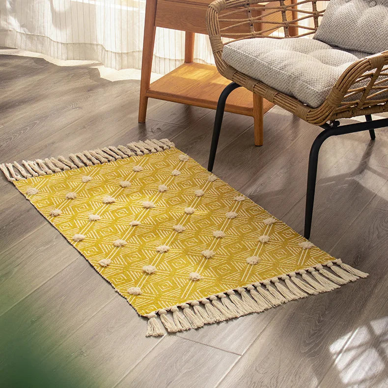 Tapis tissé main à franges — esprit bohème - Nesty (vue 35)