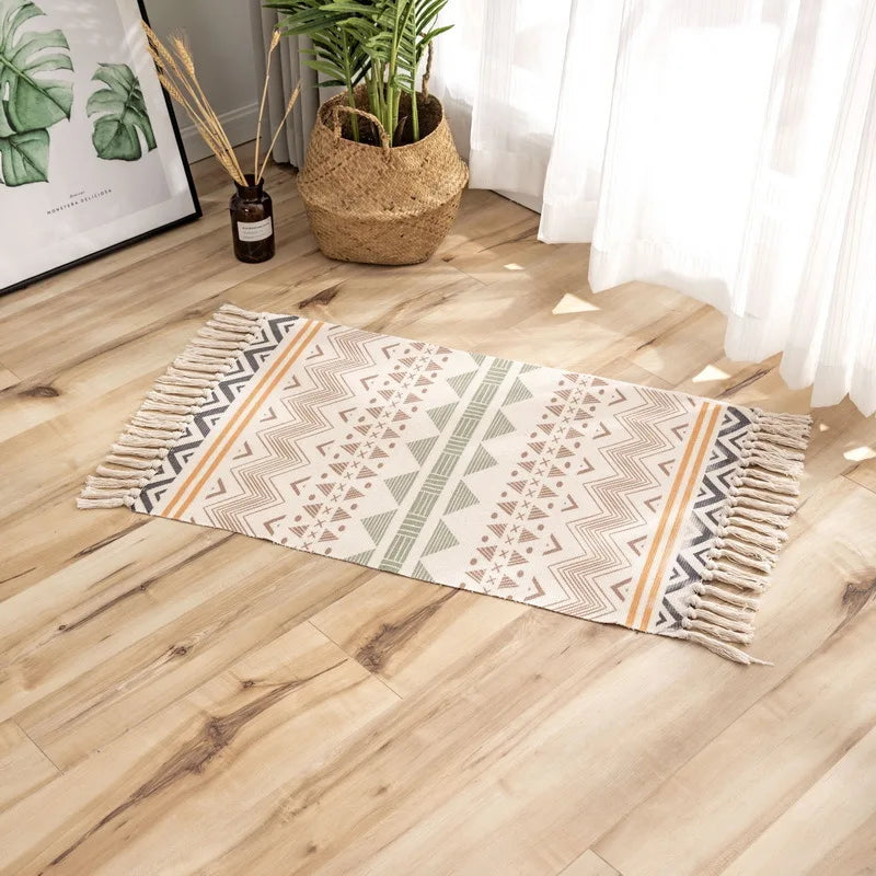 Tapis en coton et lin tissé main — motif berbère - Nesty (vue 20)