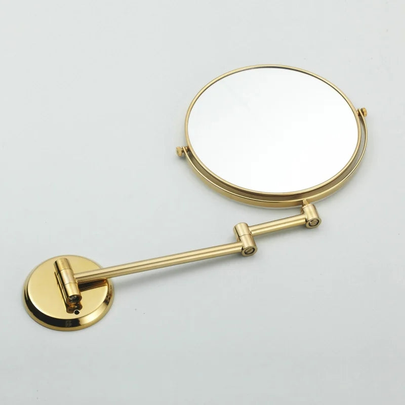 Miroir mural double face doré — bras extensible x3 (vue 5) - Nesty