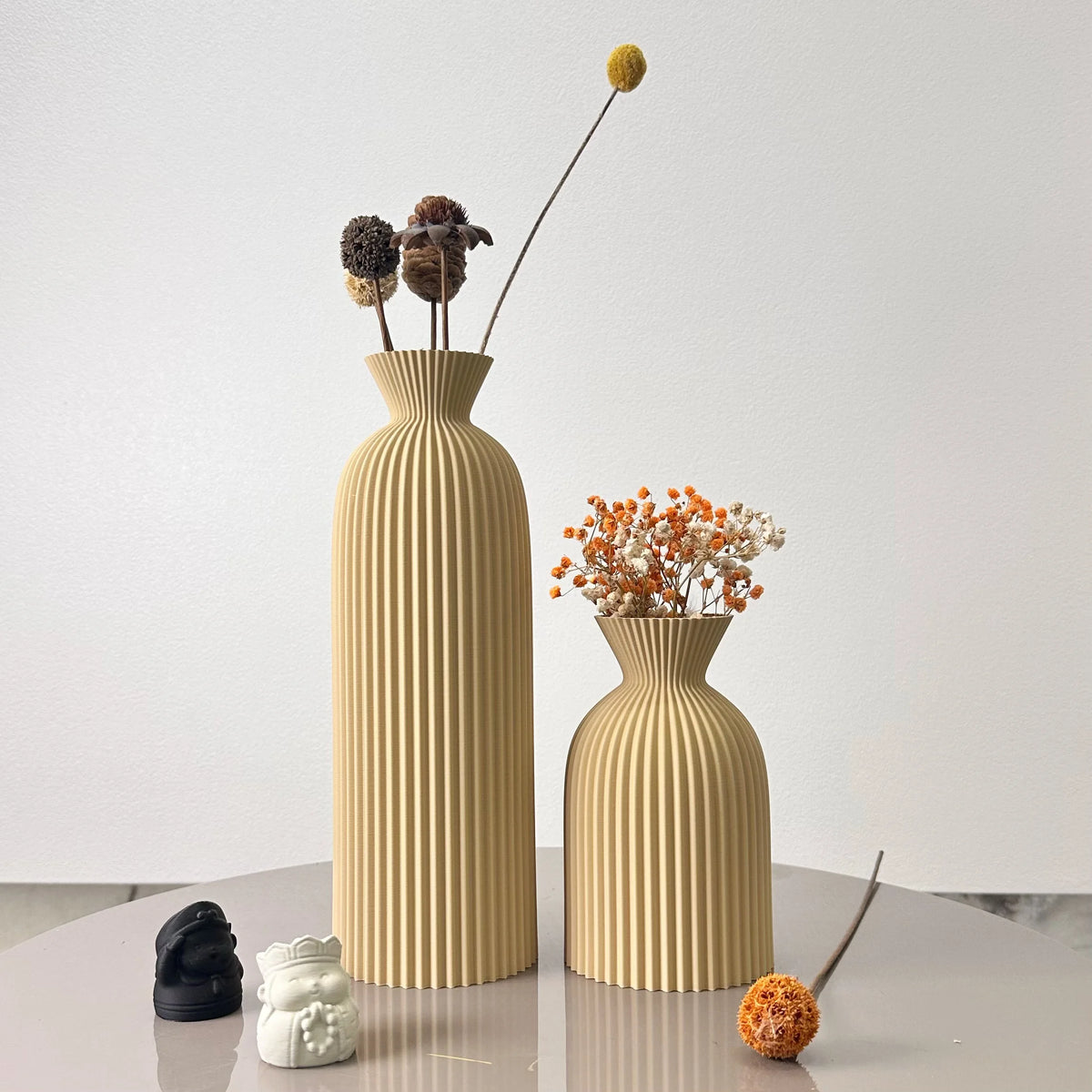 Duo de vases à motif ondulé pour fleurs séchées (vue 9) - Nesty