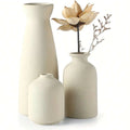 Trio de vases en grès beige, style champêtre - Nesty (vue 9)
